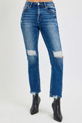 Load image into Gallery viewer, Women Full Size High Rise Distressed Crop Straight Jeans