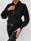 Load image into Gallery viewer, Women Half Zip Dropped Shoulder Sweater