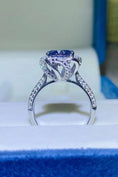 Load image into Gallery viewer, Women 2 Carat Cobalt Blue Moissanite 925 Sterling Silver Ring