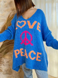 Load image into Gallery viewer, Women Peace Graphic V-Neck Long Sleeve Sweater