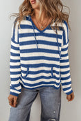 Load image into Gallery viewer, Women Draw String Stripped Hoddie Sweater
