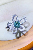 Load image into Gallery viewer, Women 1 Carat Moissanite Flower Shape Open Ring
