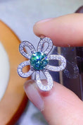 Load image into Gallery viewer, Women 1 Carat Moissanite Flower Shape Open Ring