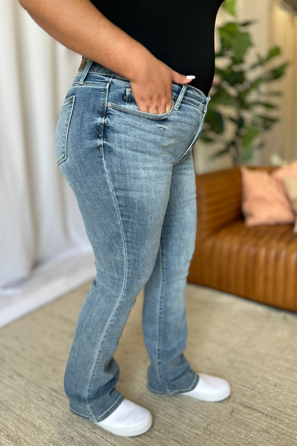 Women Full Size Medium Rise Bootcut Jeans