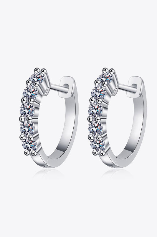 Women 1 Carat Moissanite Hoop Earrings