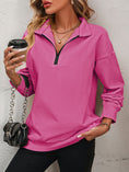 Load image into Gallery viewer, Women Mandy Zip-Up Dropped Shoulder Sweatshirt