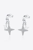 Load image into Gallery viewer, Women Moissanite Star Rhodium-Plated Drop Earrings