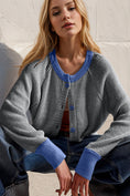 Load image into Gallery viewer, Women Contrast Button Up Long Sleeve Cardigan
