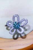 Load image into Gallery viewer, Women 1 Carat Moissanite Flower Shape Open Ring