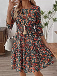 Load image into Gallery viewer, Women Floral Round Neck Dress