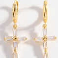 Load image into Gallery viewer, Women 925 Sterling Silver Zircon Cross Earrings