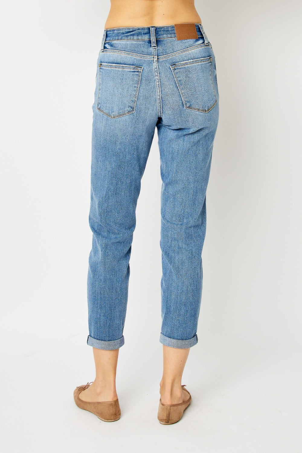 Women Full Size Cuffed Hem Slim Jeans