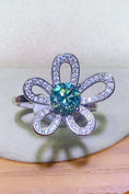 Load image into Gallery viewer, Women 1 Carat Moissanite Flower Shape Open Ring