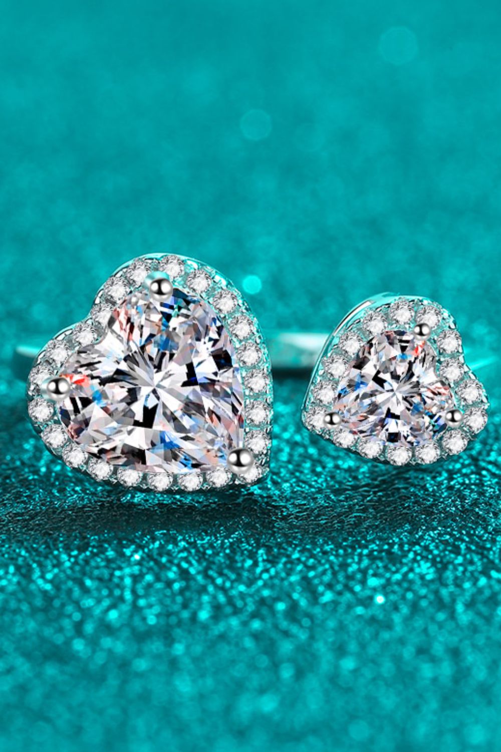 Women Heart-Shape Moissanite Open Ring