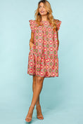 Load image into Gallery viewer, Women Full Size Ruffled Printed Dress with Side Pockets