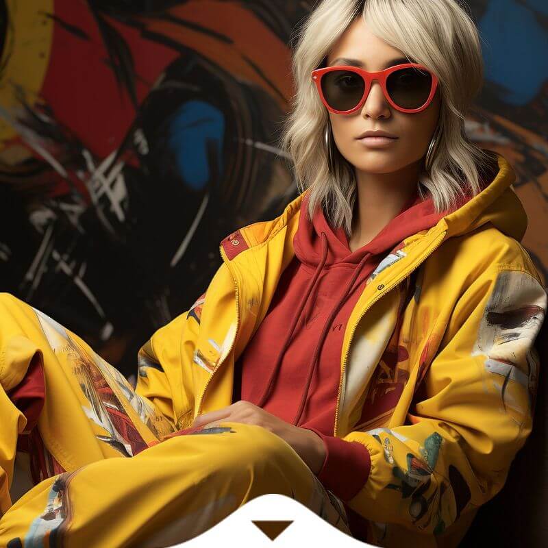 woman in trendy yellow set