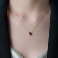 Load image into Gallery viewer, Women Ruby Red Treasure Tourmaline Necklace 18K Gold Plated Diamond
