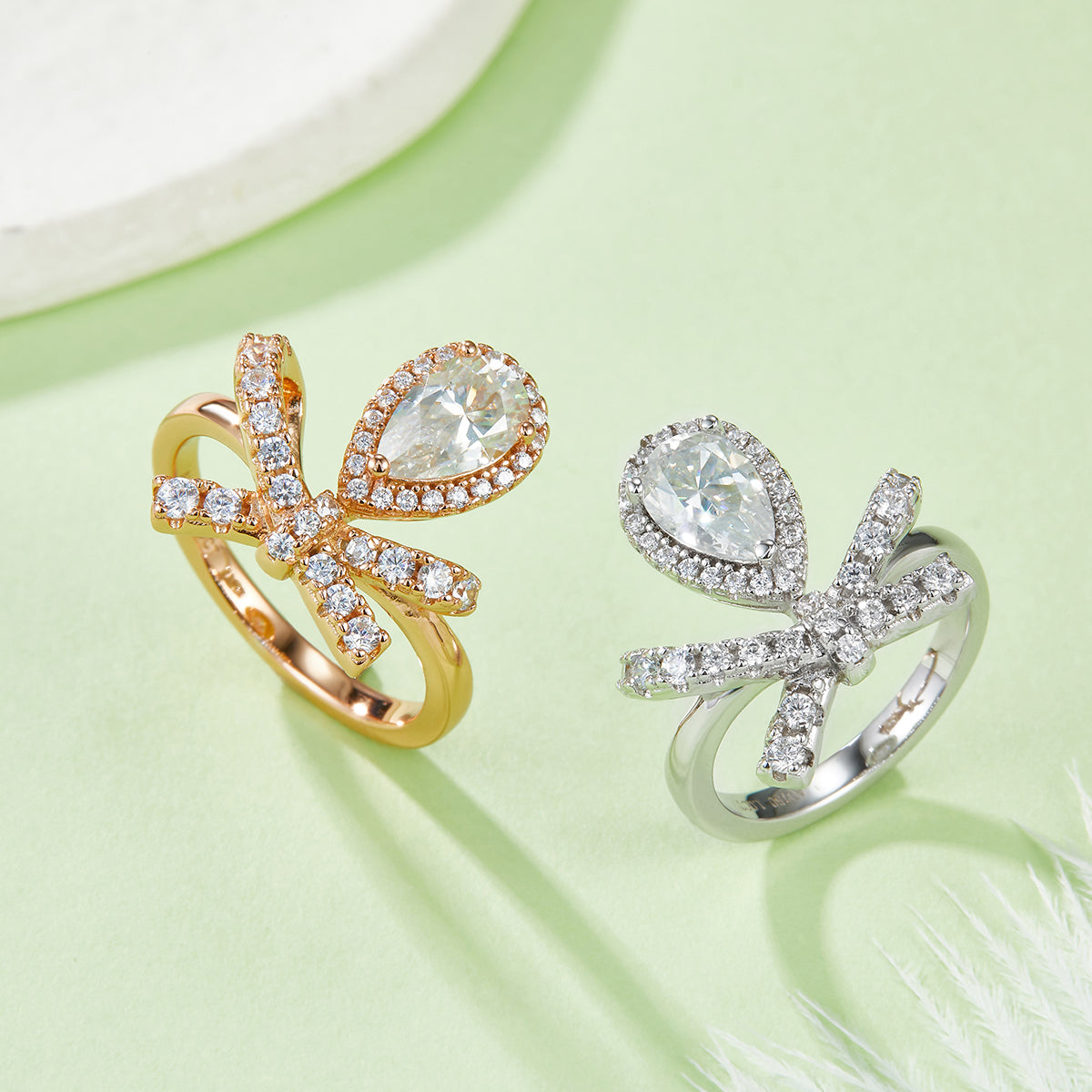 Women 1 Carat Moissanite Zircon 925 Sterling Silver Ring