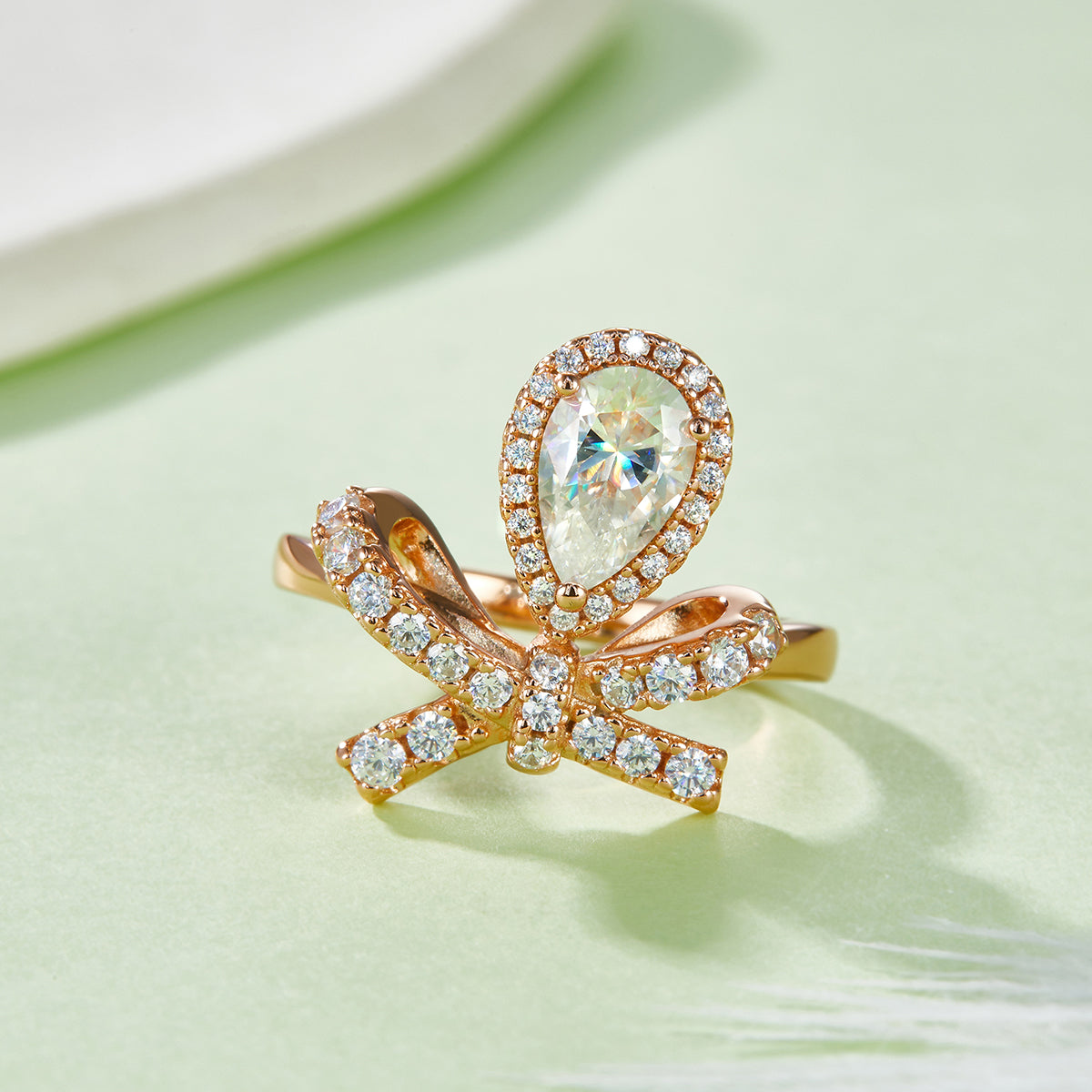 Women 1 Carat Moissanite Zircon 925 Sterling Silver Ring