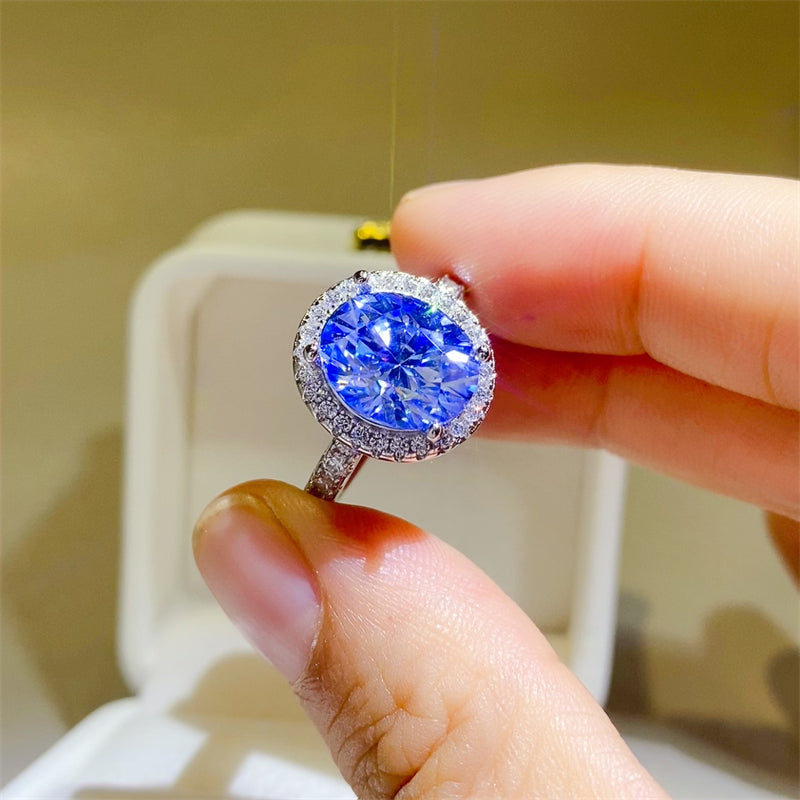 Women 5 Carat Moissanite 925 Sterling Silver Ring