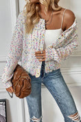 Load image into Gallery viewer, Women Confetti Button Up Long Sleeve Cardigan
