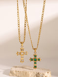 Load image into Gallery viewer, Women Stainless Steel Zircon Cross Pendant Necklace
