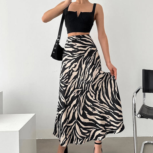 Women Zebra Stripes A- Line Skirt