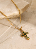 Load image into Gallery viewer, Women Stainless Steel Zircon Cross Pendant Necklace
