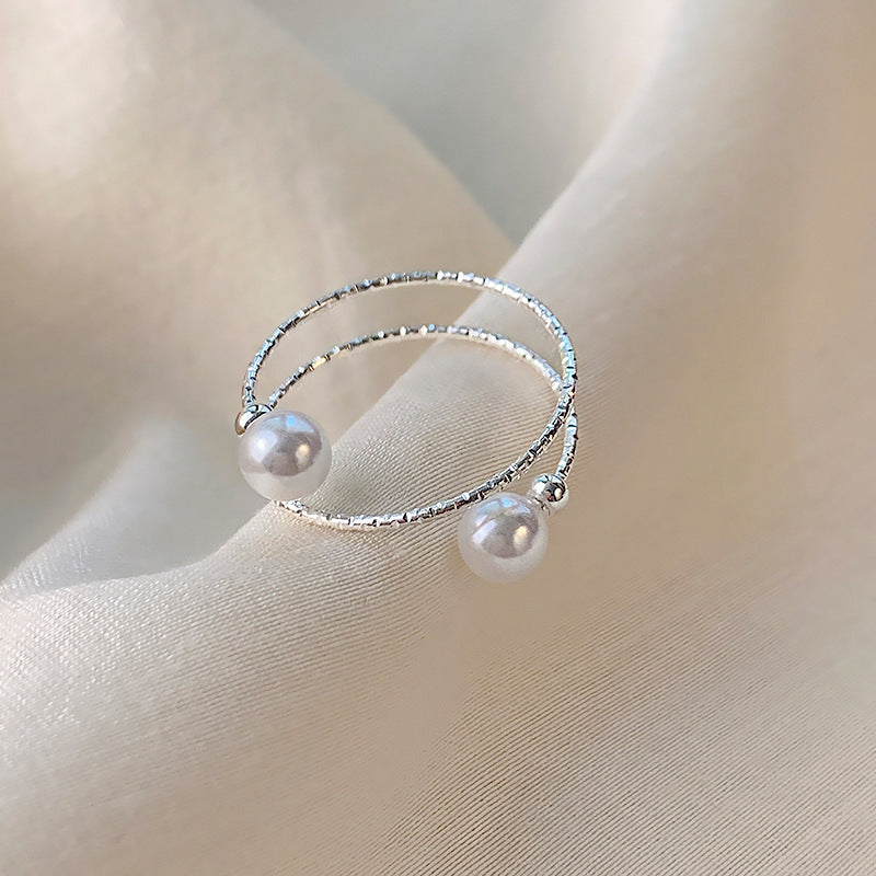 Women Pearl Ring Exquisite Stylish Opening Adjustable