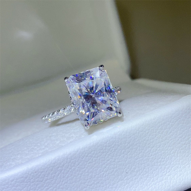 Women 5 Carat Moissanite Zircon 925 Sterling Silver Ring
