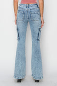 Load image into Gallery viewer, Women Full Size High Rise Cargo Flare Jeans
