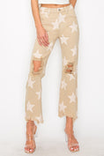 Load image into Gallery viewer, Women Full Size High Rise Star Printed Frayed Hem Jeans
