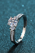 Load image into Gallery viewer, Women Lucky Charm Moissanite Rhodium-Plated Ring
