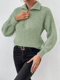 Load image into Gallery viewer, Women Half Zip Dropped Shoulder Sweater
