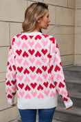 Load image into Gallery viewer, Women Contrast Heart Round Neck Sweater
