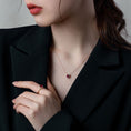 Load image into Gallery viewer, Women Ruby Red Treasure Tourmaline Necklace 18K Gold Plated Diamond
