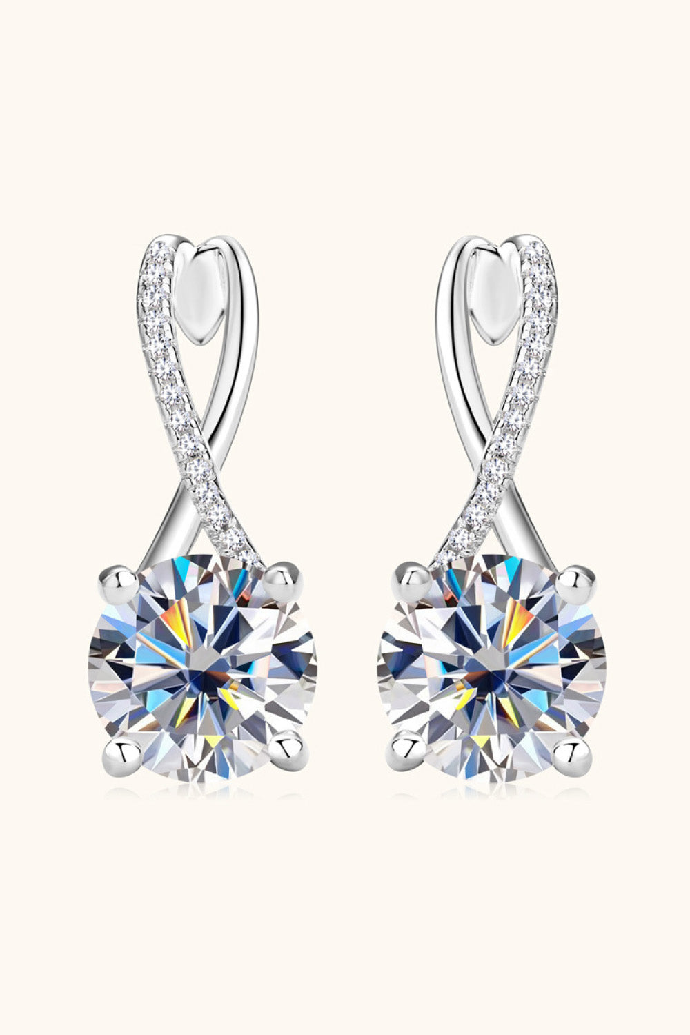 Women 4 Carat Moissanite 925 Sterling Silver Earrings