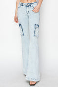 Load image into Gallery viewer, Women Full Size High Rise Cargo Flare Jeans
