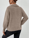 Load image into Gallery viewer, Women Half Zip Dropped Shoulder Sweater
