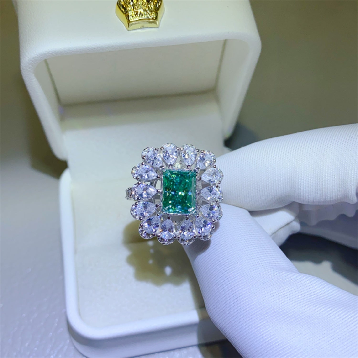 Women 3 Carat Moissanite 925 Sterling Silver Ring