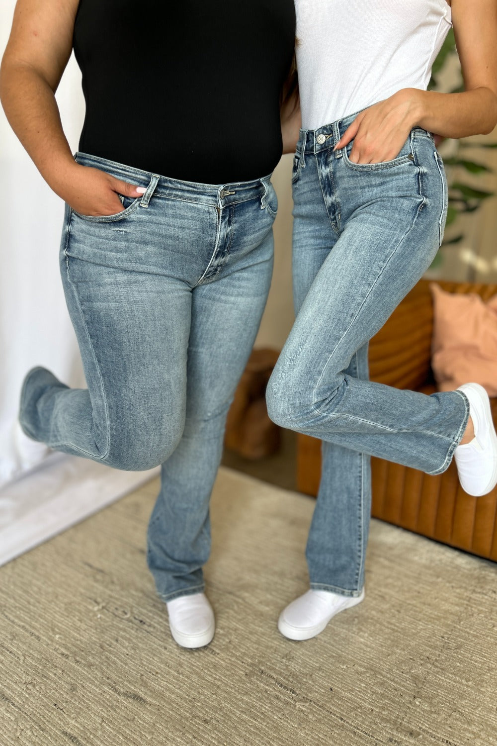 Women Full Size Medium Rise Bootcut Jeans