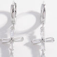 Load image into Gallery viewer, Women 925 Sterling Silver Zircon Cross Earrings

