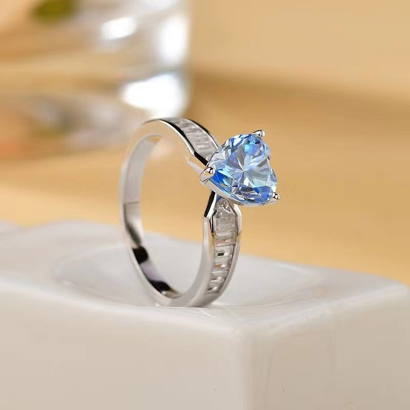 Women 2 Carat Moissanite 925 Sterling Silver Ring