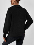 Load image into Gallery viewer, Women Half Zip Dropped Shoulder Sweater
