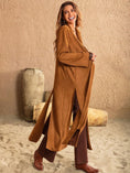 Load image into Gallery viewer, Women Slit Tied Collared Neck Longline Coat
