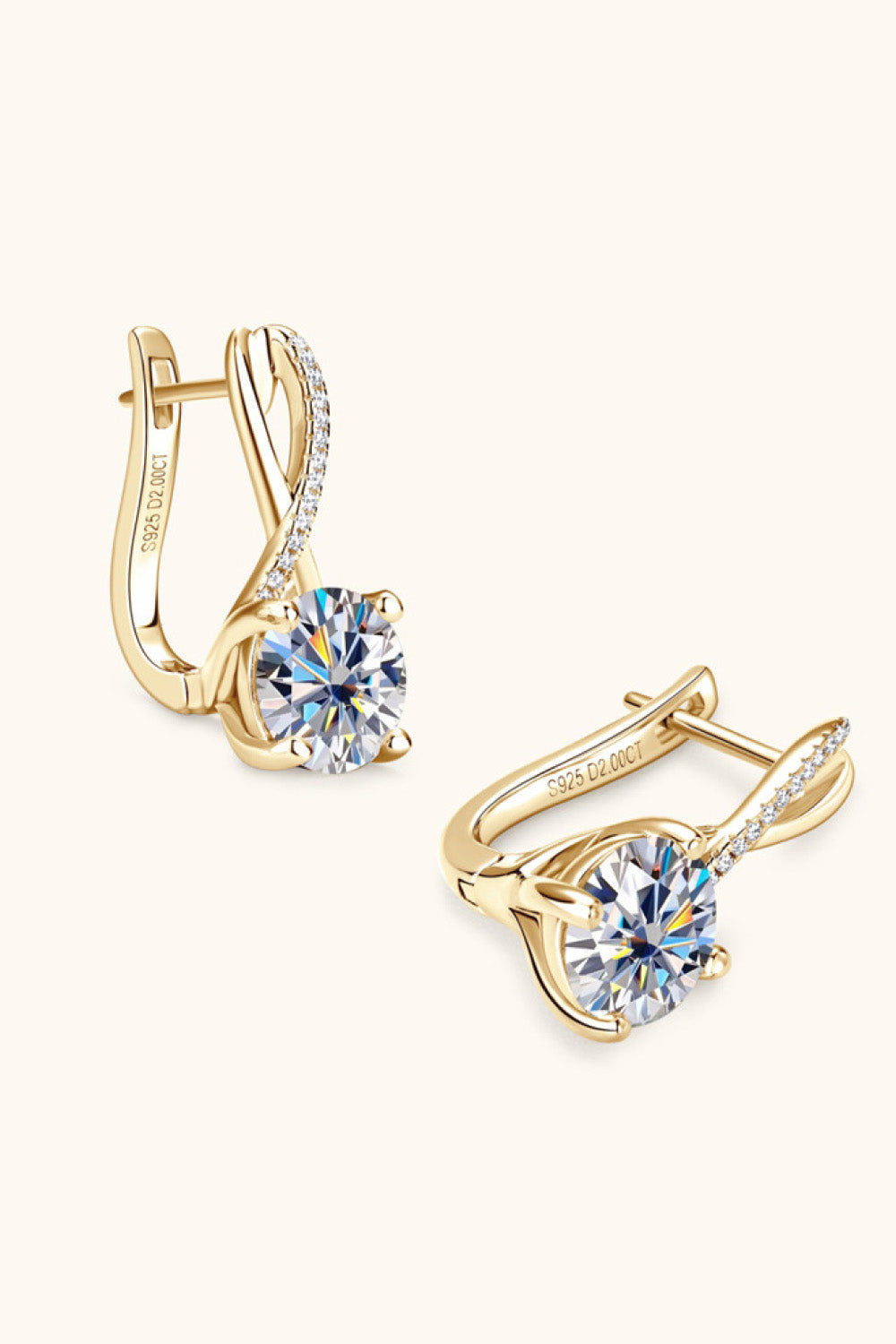 Women 4 Carat Moissanite 925 Sterling Silver Earrings