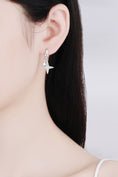 Load image into Gallery viewer, Women Moissanite Star Rhodium-Plated Drop Earrings
