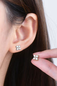 Load image into Gallery viewer, Women Moissanite 925 Sterling Silver Four-Leaf Clover Shape Earrings
