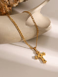 Load image into Gallery viewer, Women Stainless Steel Zircon Cross Pendant Necklace
