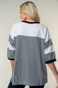 Load image into Gallery viewer, Women Full Size Striped Contrast Round Neck Top
